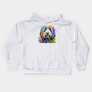 Pop-Art Bergamasco Sheepdog Impressionism Kids Hoodie